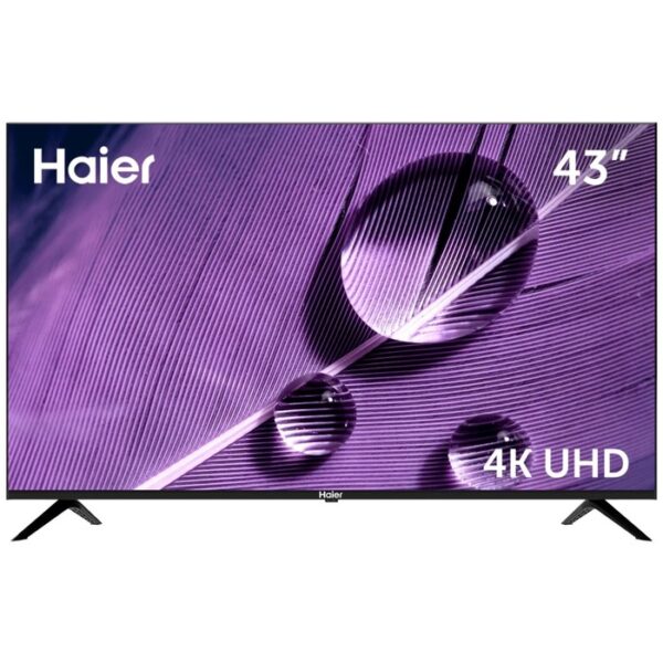 Телевизор Haier SMART TV S1, 43",  3840x2160, DVB-T/T2/C/S2, HDMI 4, USB 2, Smart TV, чёрный